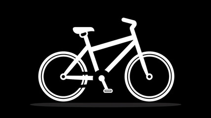 Wall Mural - icon of a modern bicycle on black background