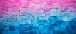 Abstract neon pink blue painted colored damaged rustic brick wall brickwork stonework masonry texture background