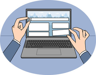 Web designer create website on laptop