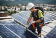 © ArtisticLens - Solar power engineer installing solar panels on the roof electrical technician at work alternative
