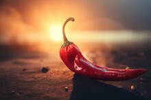 Red Hot Chili Pepper On Fire, AI Generated