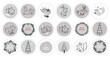 © nafanya241 - Large collection of round labels with Christmas animals.
