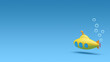 © asri80 - 바닷속 잠수함 3D 배경 Submarine in the Sea Background. 3D Rendering
