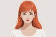 An AI illustration of illustration of a young red haired girl in a white top