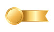 金色のリボンが付いた金メダル・ロゼットのベクターイラスト