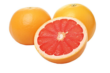 Canvas Print - a grapefruit and its segments on a white background