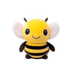 Wall Mural - Plush toy bee on white transparent background