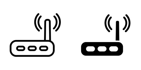 Wifi router icon set. Collection of vector symbol in trendy flat style on white background.