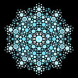 Colorful symmetrical dot mandala illustration