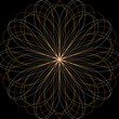 Colorful line art, symmetrical mandala illustration