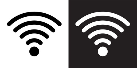 Wall Mural - Wi Fi icon vector. Wireless sign symbol in trendy flat style. Wifi vector icon illustration isolated on white and black background
