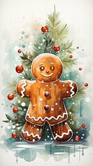 Poster - Watercolor christmas cookes