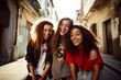 © Nomad_Soul - Portrait of happy smiling teenage friends on street. Generative AI