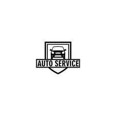 Sticker - Auto service icon. Car service logo shield design. Repair Car logo isolated on white background