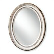 Vintage oval mirror isolated on white background