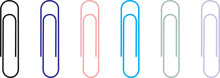 Black  isolated icon of paper clip on white background. Silhouette of paper clip. Flat design.