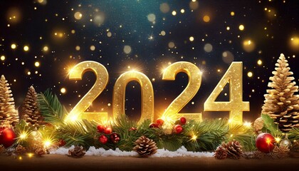 Sticker - new year, 2024, numbers, christmas, new year's eve,