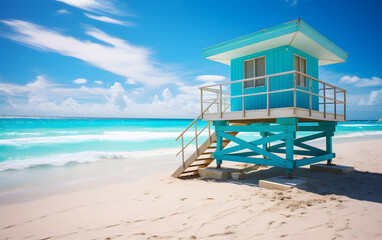 Lifeguard tower on beach