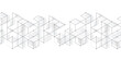 Linear geometric drawing. Abstract white background from cubes and lines. Vector illustration.