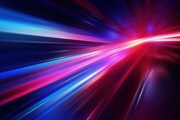 Poster - Abstract background with glowing lines in blue and pink colors.