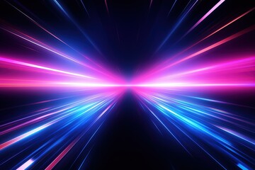 Wall Mural - Abstract background with glowing lines in blue and pink colors.