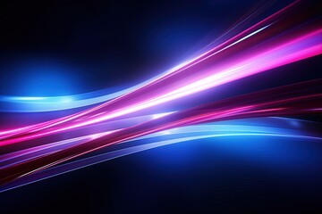 Wall Mural - Abstract background with glowing lines in blue and pink colors.