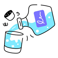 Sticker - Get this doodle icon of alcohol bottle 