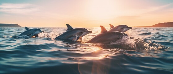 A playful dolphin happily swims in the ocean