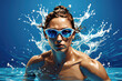 woman is an athlete in swimming and diving. Olympic champion. girl underwater