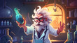 A mad scientist in a science lab. AI Generated