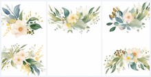 Watercolor Floral Illustration Bouquet - White Flowers, Rose, Peony, Green And Gold Leaf Branches Collection. Wedding Stationary, Greetings, Wallpapers, Fashion. Eucalyptus, Olive, Generative AI