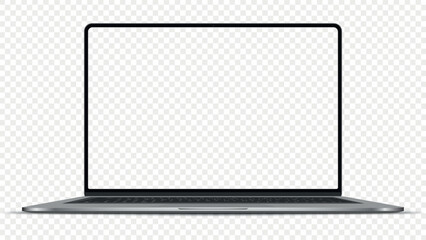 Laptop with transparent screen. Laptop mockup. Stock royalty free PNG