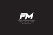 FM letter logo design on luxury background. MF monogram initials letter logo concept. FM icon design. MF elegant and Professional white color letter icon design on black background.