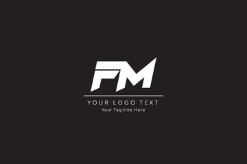 Wall Mural - FM letter logo design on luxury background. MF monogram initials letter logo concept. FM icon design. MF elegant and Professional white color letter icon design on black background.