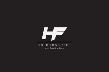 Wall Mural - Creative and Minimalist Letter HF Logo Design Icon, Editable in Vector Format in Black and White Color