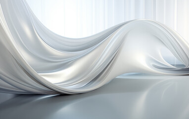 Wallpaper white line vector, in the style of futuristic chromatic waves, digitally enhanced Generated AI