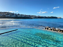 Public Swimming Pool Near The Ocean. Tidal Pool. Rock Pool. Landscape, Shore And View Of The Coast.