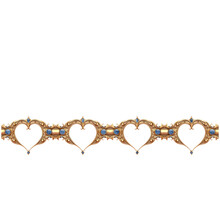 Celtic Heart Seamless Border In Gold Metal With Decorative Carved Stones