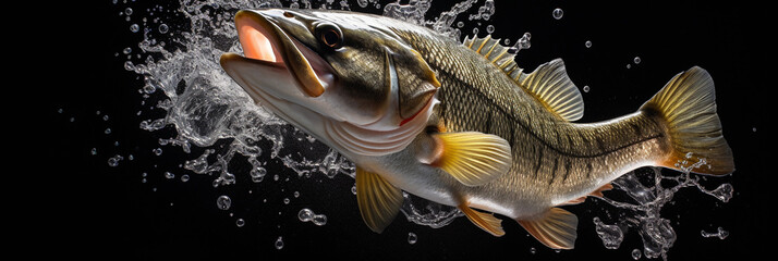 Wall Mural - explosive patterns symbolizing a bass striking a lure