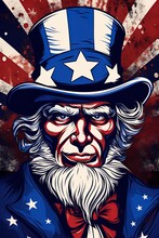 Uncle Sam Independence Day Poster Design. Ai Generative