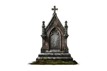 Christian's gravestone isolated on transparent and white background