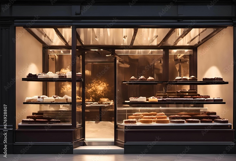 AI generated illustration of a bakery with a wide selection of donuts ...