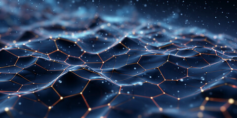 abstract wave digital technology background, sound and graphic shapes, network, graph, fluctuations. ai generative