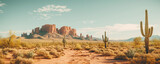 Fototapeta Natura - Arizona desert landscape background. ai generative