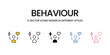 Behaviour Icon Design in Five style with Editable Stroke. Line, Solid, Flat Line, Duo Tone Color, and Color Gradient Line. Suitable for Web Page, Mobile App, UI, UX and GUI design.