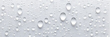 Water Drops On A White Background.