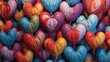 Colorful heart shaped balloons for valentine's day background. Love concept with a space for a text. Valentine day concept with a copy space.