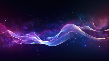 Wall Mural - digital technology landscape with chart wave