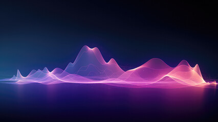 Wall Mural - digital technology landscape with chart wave