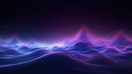 Wall Mural - digital technology landscape with chart wave